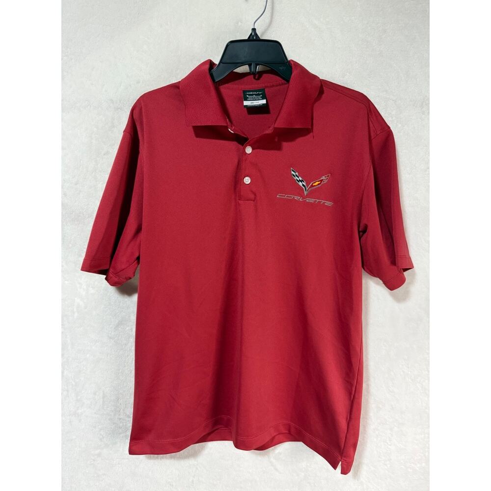 Nike Golf Mens Red Corvette Dri-fit Polo Shirt Size M